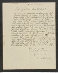 Nachlass Franz Steindachner, Brief von Emil Weiske an Franz Steindachner (26.10.1911), Inv.Nr. 582.09, Seite 1